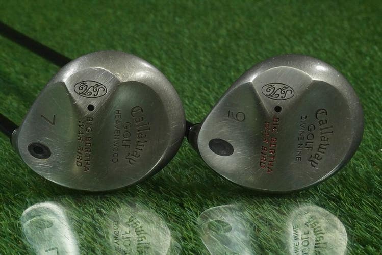 CALLAWAY BIG BERTHA WAR BIRD HEAVENWOOD + DIVINE NINE S2H2 7W,9W RCH 96 REGULAR