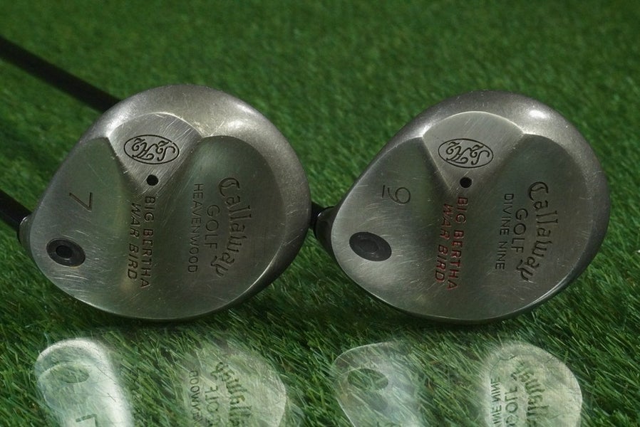 CALLAWAY BIG BERTHA WAR BIRD HEAVENWOOD + DIVINE NINE S2H2 7W,9W RCH 96 REGULAR