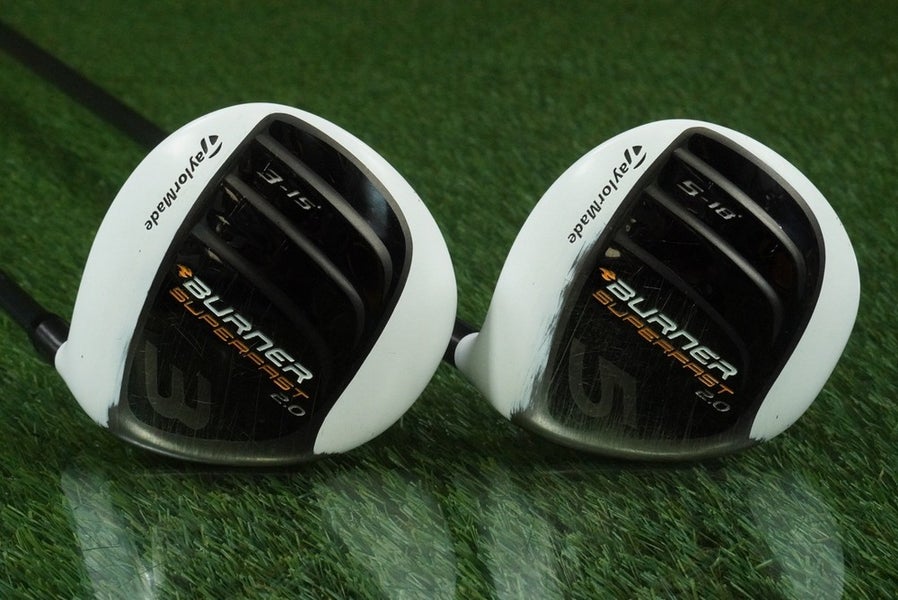 TAYLORMADE BURNER SUPERFAST 2.0 WOODS SET 3W + 5W REAX 4.8 REGULAR RH 15,18