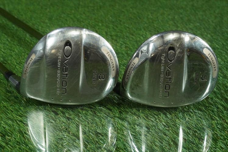 ADAMS OVATION 3 + 5 WOODS SET TIGHT LIES OFFSET  ANTI SLICE - GRAPHITE STIFF