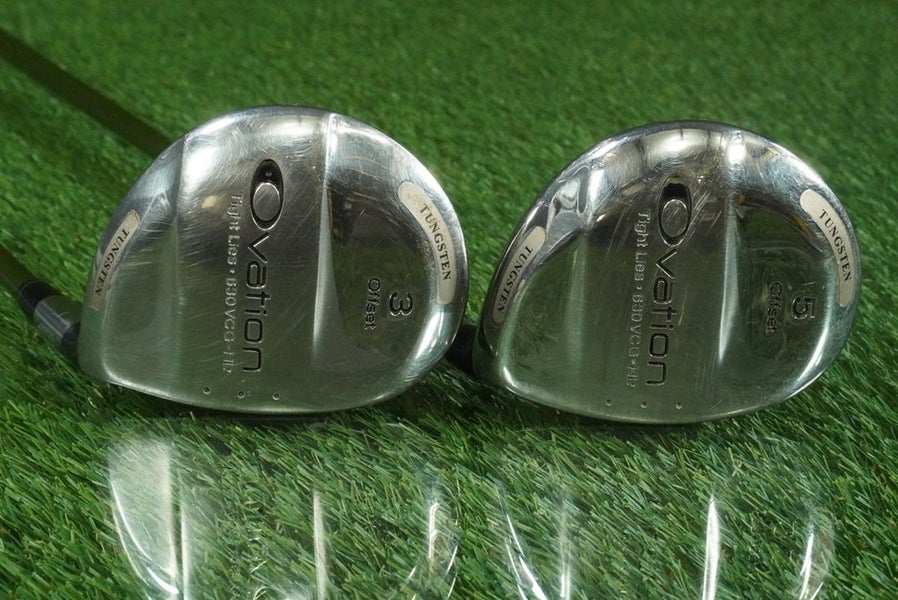 ADAMS OVATION 3 + 5 WOODS SET TIGHT LIES OFFSET  ANTI SLICE - GRAPHITE STIFF