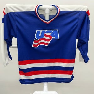 CCM Team USA 1992 Albertville Olympic Hockey Jersey Blue Large