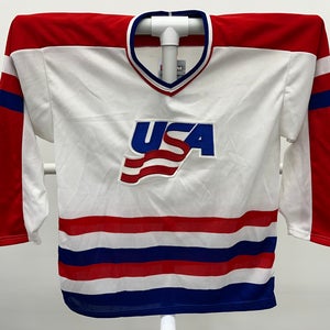 CCM Team USA 1992 Albertville Olympic Hockey Jersey White Large BNWT