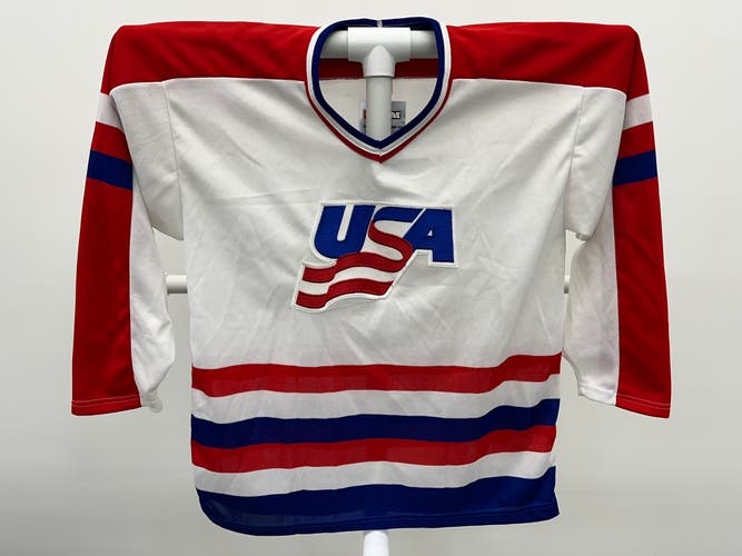 CCM Team USA 1992 Albertville Olympic Hockey Jersey White Large BNWT