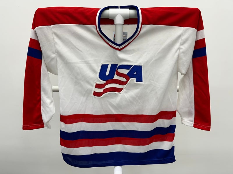 CCM Team USA 1992 Albertville Olympic Hockey Jersey White Large BNWT