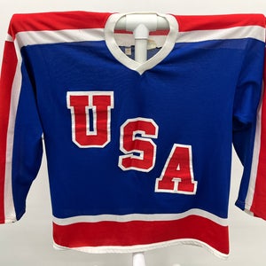 Cooper Team USA 1984 Sarajevo Olympic Hockey Jersey Blue XL