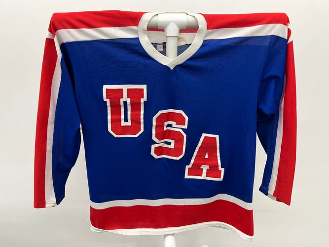 Cooper Team USA 1984 Sarajevo Olympic Hockey Jersey Blue XL