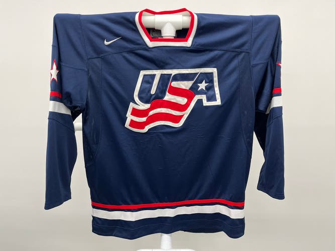Nike Team USA 2010 IIHF Hockey Jersey Navy Blue Large