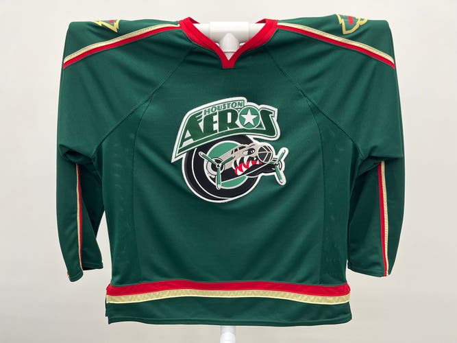 Houston Aeros AHL Vintage CCM Reebok Hockey Jersey Green Large