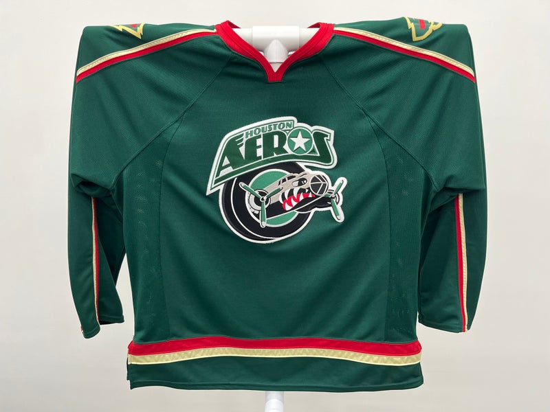 Houston Aeros AHL Vintage CCM Reebok Hockey Jersey Green Large