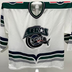 Houston Aeros Vintage Bauer Hockey Jersey White Large