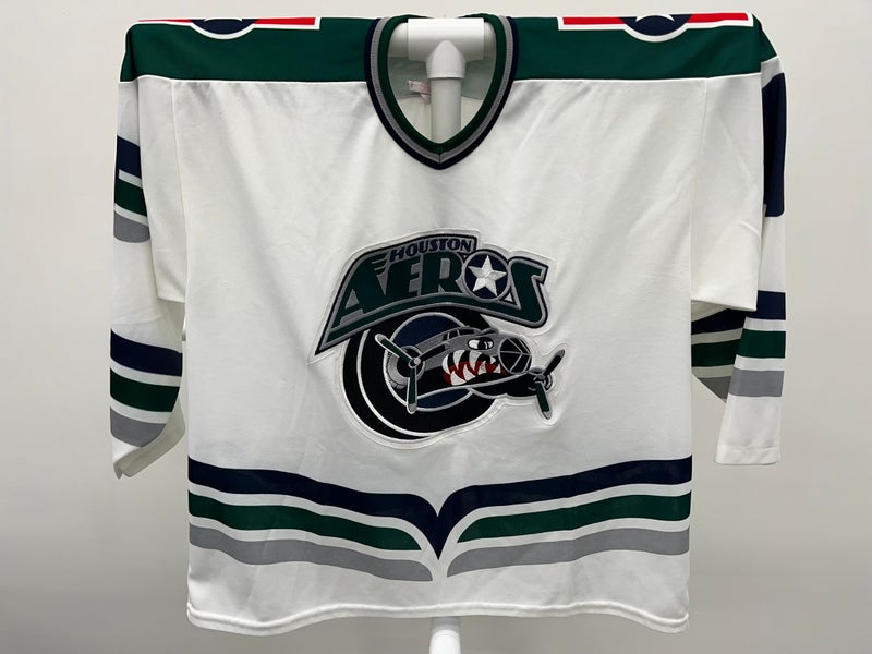 Houston Aeros Vintage Bauer Hockey Jersey White Large