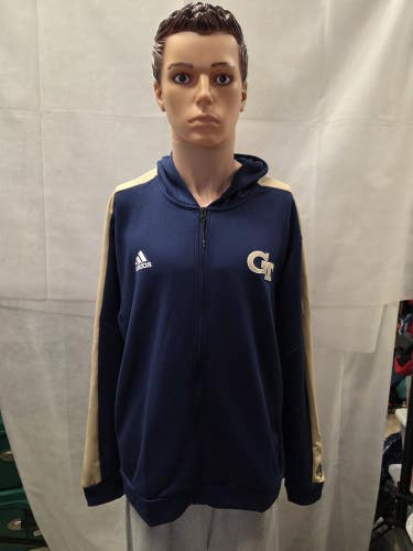 NWT Georgia Tech Yellow Jackets Adidas Full Zip Hooded Jacket XL NCAA
