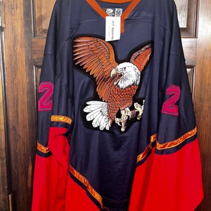 NEW CUSTOM  # 2 AMERICAN EAGLE HOCKEY JERSEY SIZE 56
