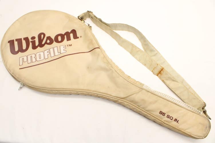 WILSON "PROFILE 95" SINGLE ZIPPERED TENNIS RACQUET COVER WITH STRAP