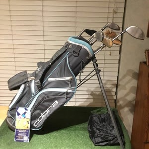 Cobra King Jr. Set (Driver, FW, HY, 7i, 9i, SW) Junior Flex & Stand Bag *VGC*