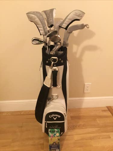 Callaway Ladies Solaire Full Set 3W,5W,7W,5H,6H,7i,9i,PW,GW,SW, Putter& Cart Bag