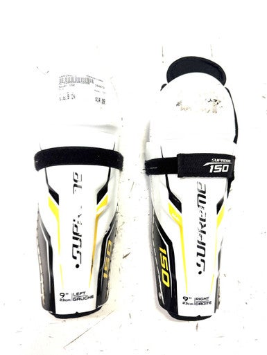 Used Bauer 150 Youth Shin Guards White 9" 11860-S000298618