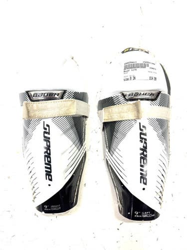 Used Bauer S170 Youth Shin Guards White 9" 11860-S000298613