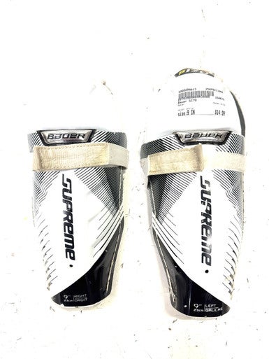 Used Bauer S170 Youth Shin Guards White 9" 11860-S000298613
