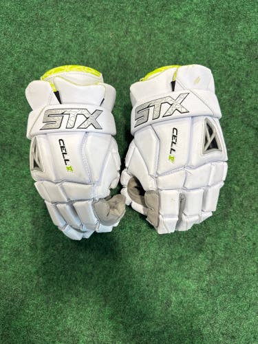 White STX Cell V Lacrosse Gloves | Large (Used)