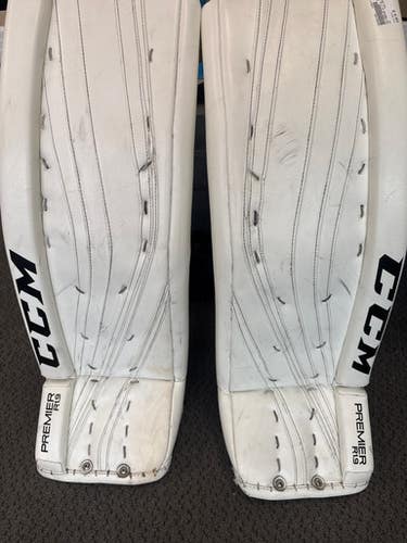 Used CCM PREMIER R1.9 Goalie Leg Pads Senior White 34" 11858-S000081000