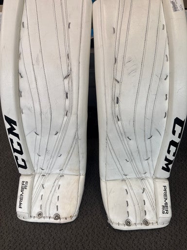 Used CCM PREMIER R1.9 Goalie Leg Pads Senior White 34" 11858-S000081000