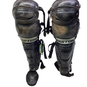 Used Easton ADULT SHIN GUARDS Catchers Leg Guards Black Adult 11347-S000256479