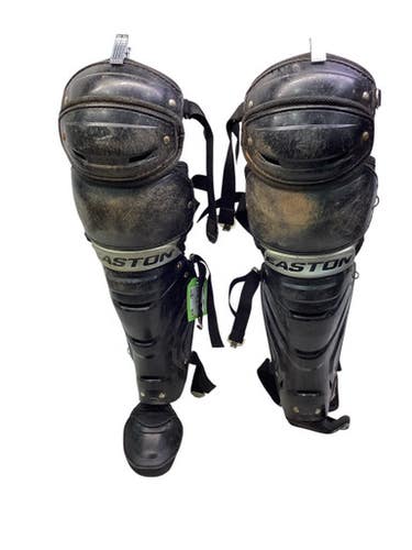 Used Easton ADULT SHIN GUARDS Catchers Leg Guards Black Adult 11347-S000256479