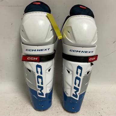 Used CCM NEXT Junior Shin Guards White/Royal/Red 12" 11855-S000191741