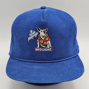 Vintage Spuds Mackenzie Corduroy Bud Light Beer Promo 1985 Hat Cap Vtg Snapback
