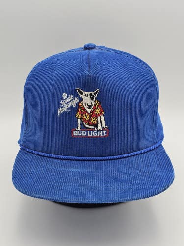Vintage Spuds Mackenzie Corduroy Bud Light Beer Promo 1985 Hat Cap Vtg Snapback