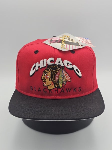 NEW Vintage Chicago Blackhawks #1 Apparel NHL Hockey Sports USA Hat Vtg Snapback