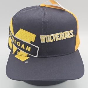 NEW Vintage Michigan Wolverines NCAA Twins Enterprise Big Logo Hat Cap Snapback