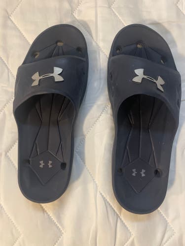 Blue Unisex Size M 11.0 (W 12.0) Adult Under Armour Sandals (Used)