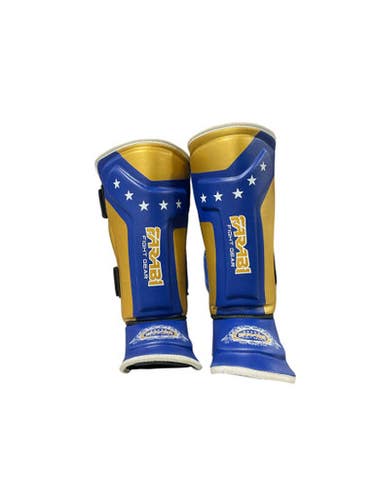 Used Martial Arts Shin Pads Navy Blue Junior 11834-S000040322
