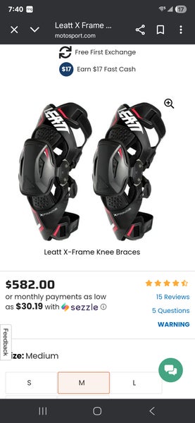 Leatt X-Frame Knee Braces Medium (Like New)