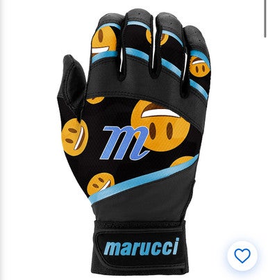 New FOXTROT TBALL SMILEY FACE BATTING GLOVES 11834-MRCMBG2FXTRBKCB