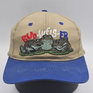 Vintage Budweiser Frog 1995 Beer Bud Light Promo 1990s Hat Cap Vtg Snapback
