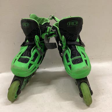 Used RollerDerby ADJ 3-6 Junior Rec Fitness Skates Green Adjustable 11725-S000492357