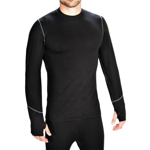 MENS TERRAMAR CLIMASENSE 2.0 THERMOLATER CREW NECK (BLACK) SMALL (PACK OF 2)