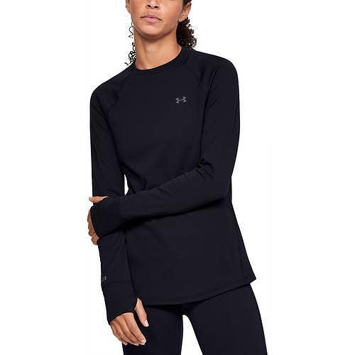 WOMEN'S UNDER ARMOUR BASE 2.0 ACTIVE BASELAYER CREWNECK (BLACK) LARGE