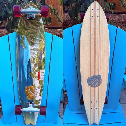 Sector 9 Skateboards - “Waimea” Complete Longboard Skateboard - White Ocean Wave