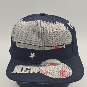 Vintage New York Yankees Baseball Sports Big Logo Hat Cap Vtg Snapback