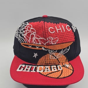 Vintage Chicago Bulls Basketball Sports Big Logo Hat Cap Vtg Snapback