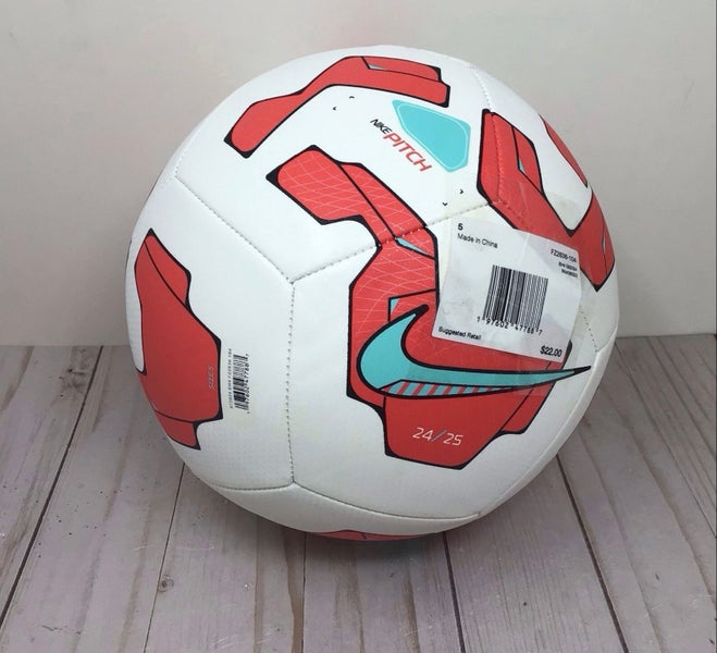 Nike Pitch Size 5 Soccer Ball White Red Blue (New)