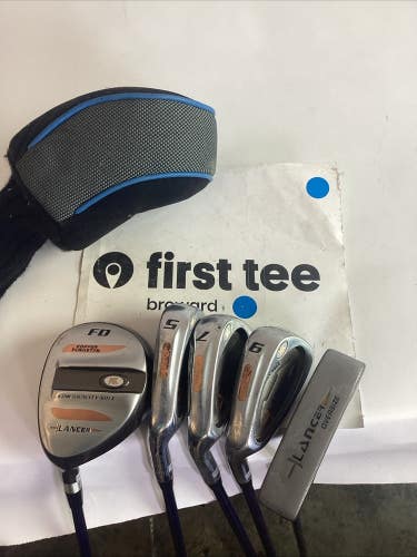 Lancert Golf Lefthanded LH Juniors Set Woods, Irons, Putter With Graphite Shafts