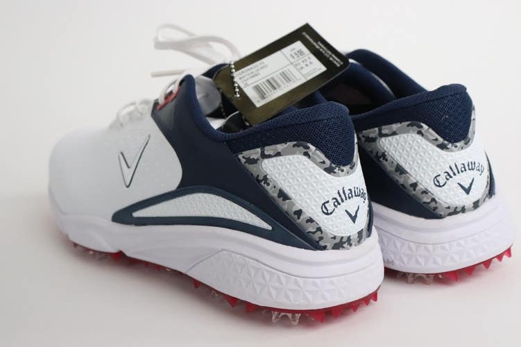 BRAND NEW Callaway Men's Golf Shoes Size 8 White Navy Red CG410WBD Spiked