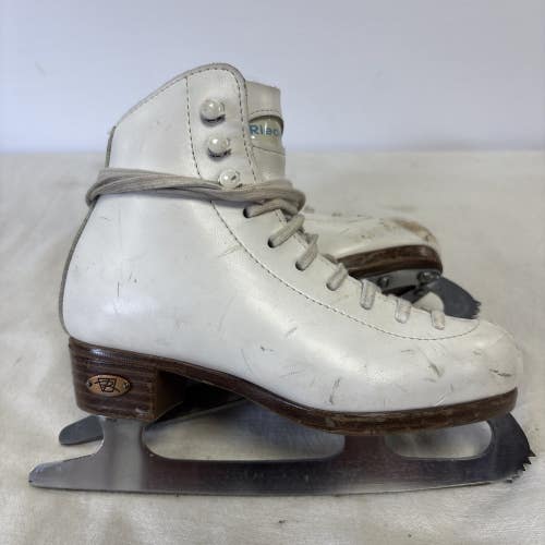 Girls Junior Youth Size 12 Riedell Figure Ice Skates.   White