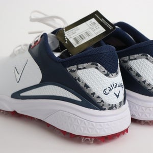 BRAND NEW Callaway Men's Golf Shoes Size 9 White Navy Red CG410WBD Spiked